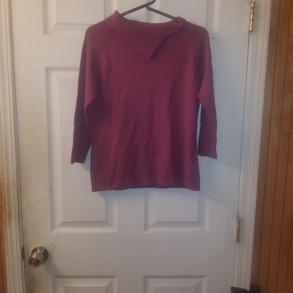 Purple Joseph A. 3/4 sleeve sweater